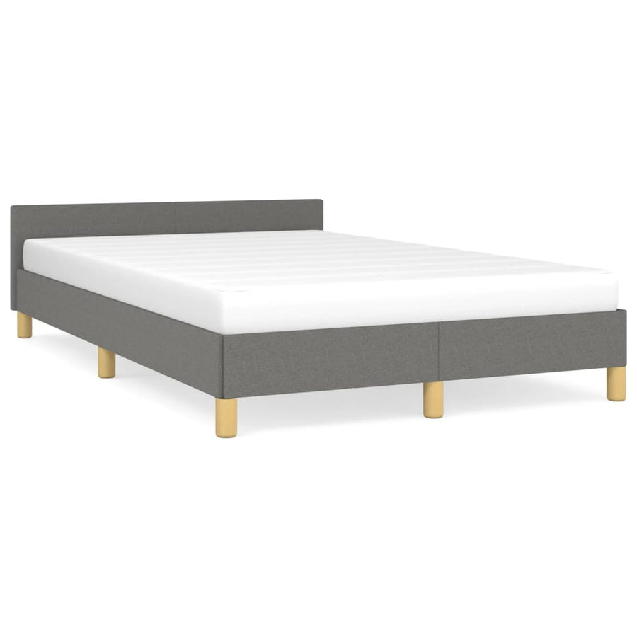 Bedframe Met Hoofdbord Stof Donkergrijs 120 x 190 cm