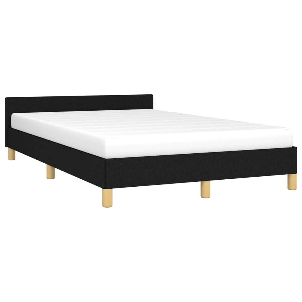 Bedframe Met Hoofdbord Stof Zwart 120 x 190 cm