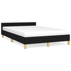 Bed frame without mattress 120x190 cm black fabric