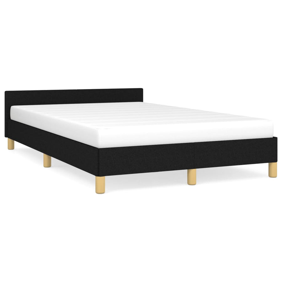 Bedframe Met Hoofdbord Stof Zwart 120 x 190 cm