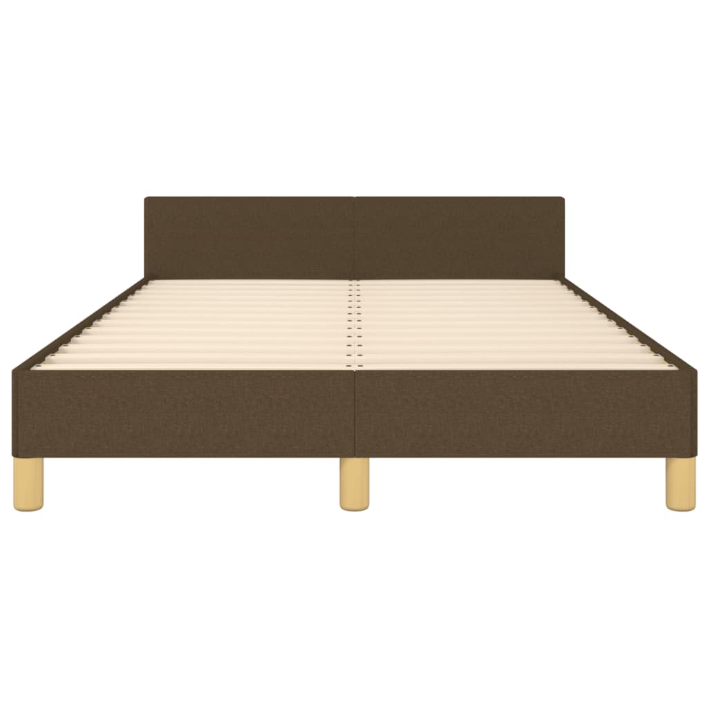 Bedframe Met Hoofdbord Stof Donkerbruin 120 x 190 cm