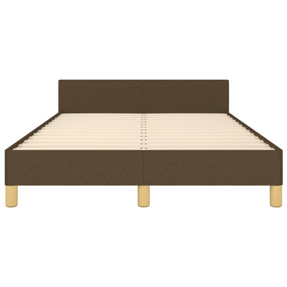 Bedframe Met Hoofdbord Stof Donkerbruin 120 x 190 cm