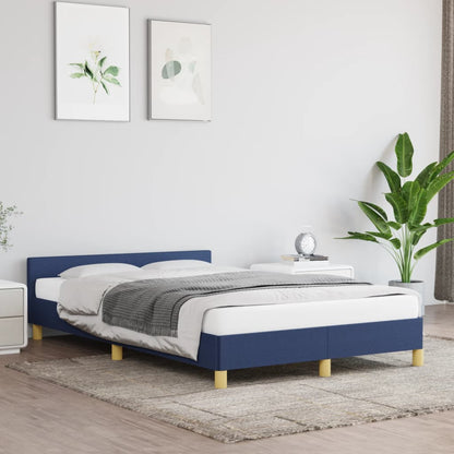 Bedframe Met Hoofdbord Stof Blauw 120 x 190 cm