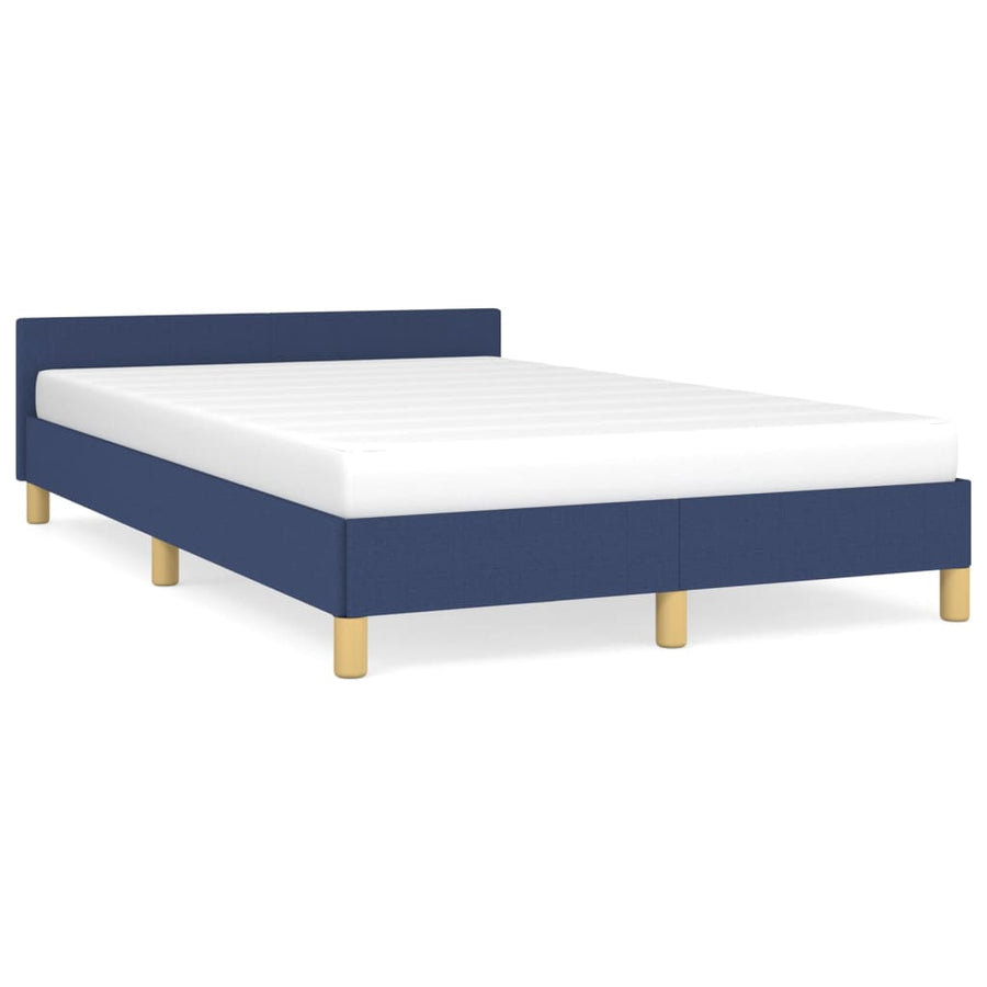 Bedframe Met Hoofdbord Stof Blauw 120 x 190 cm