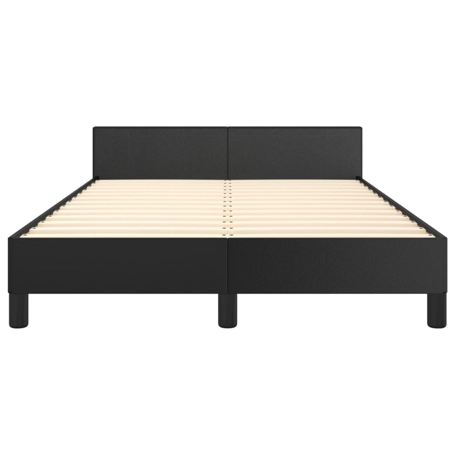 Bedframe Met Hoofdbord Kunstleer Zwart 120 x 190 cm