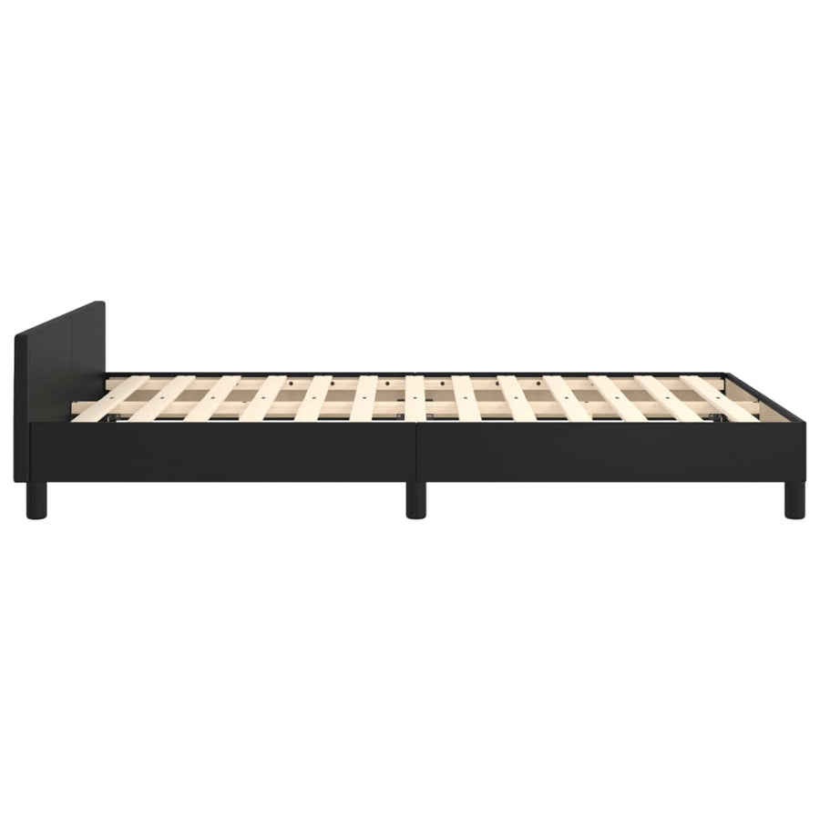 Bedframe Met Hoofdbord Kunstleer Zwart 120 x 190 cm