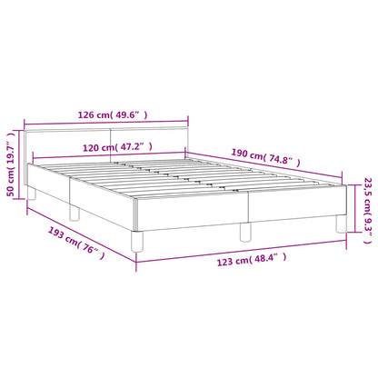 Bedframe Met Hoofdbord Kunstleer Zwart 120 x 190 cm