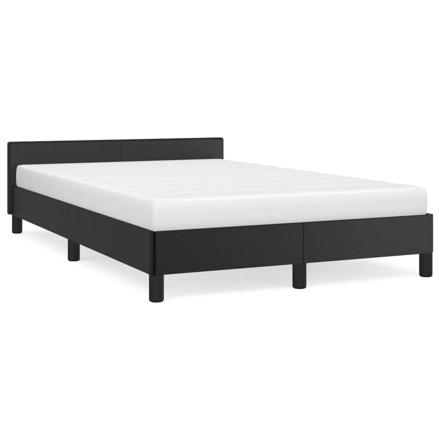 Bedframe Met Hoofdbord Kunstleer Zwart 120 x 190 cm