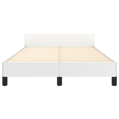 Bedframe Met Hoofdbord Kunstleer Wit 120 x 190 cm