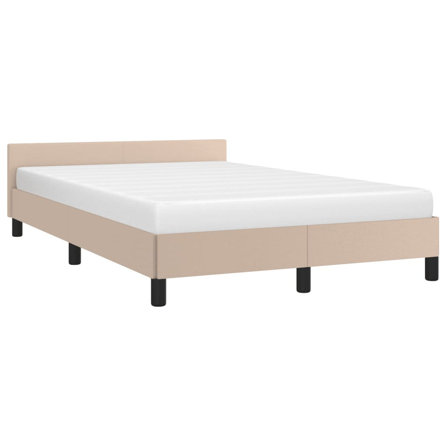 Bedframe Met Hoofdbord Kunstleer Kleurig Cappuccino 120 x 190 cm