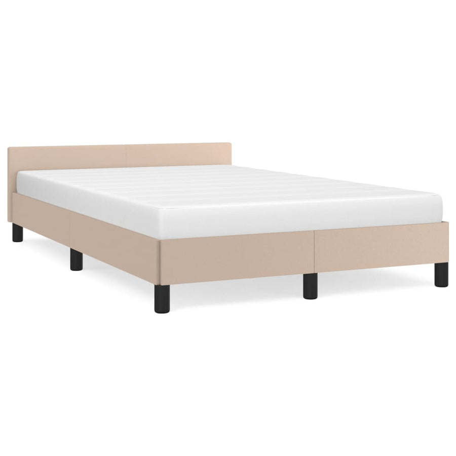 Bedframe Met Hoofdbord Kunstleer Kleurig Cappuccino 120 x 190 cm