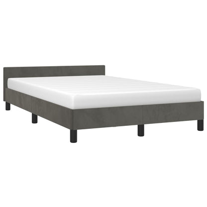 Bedframe Met Hoofdbord Fluweel Donkergrijs 120 x 190 cm
