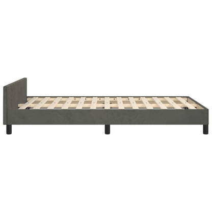 Bedframe Met Hoofdbord Fluweel Donkergrijs 120 x 190 cm
