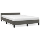 Bedframe 120x190 cm fluweel donkergrijs