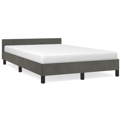 Bedframe Met Hoofdbord Fluweel Donkergrijs 120 x 190 cm