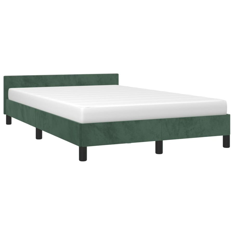 Bedframe Met Hoofdbord Fluweel Donkergroen 120 x 190 cm
