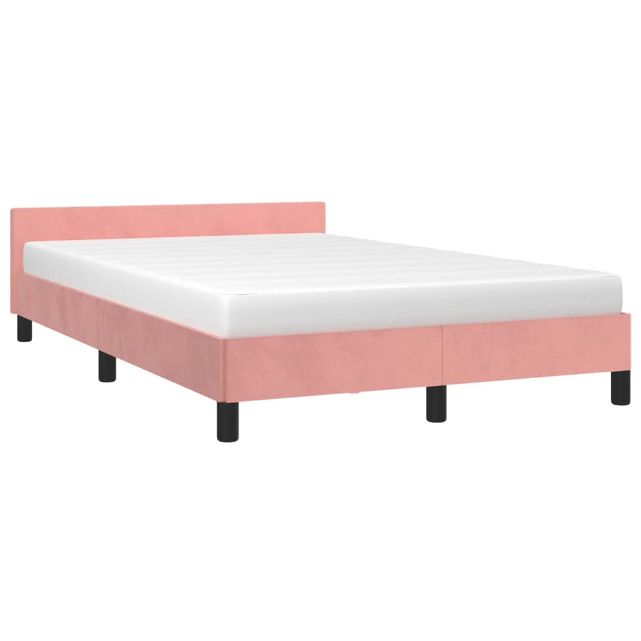 Bedframe Met Hoofdbord Fluweel Roze 120 x 190 cm