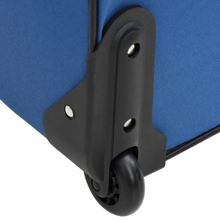 5-delige Kofferset stof blauw Blauw