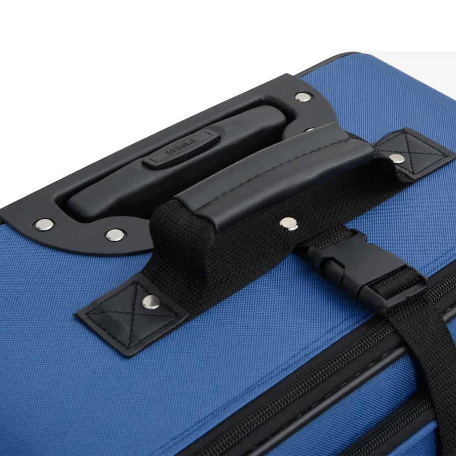 5-delige Kofferset stof blauw Blauw