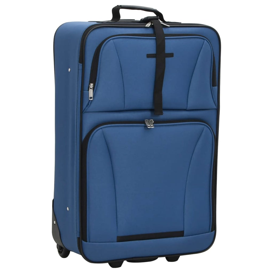 5-delige Kofferset stof blauw Blauw