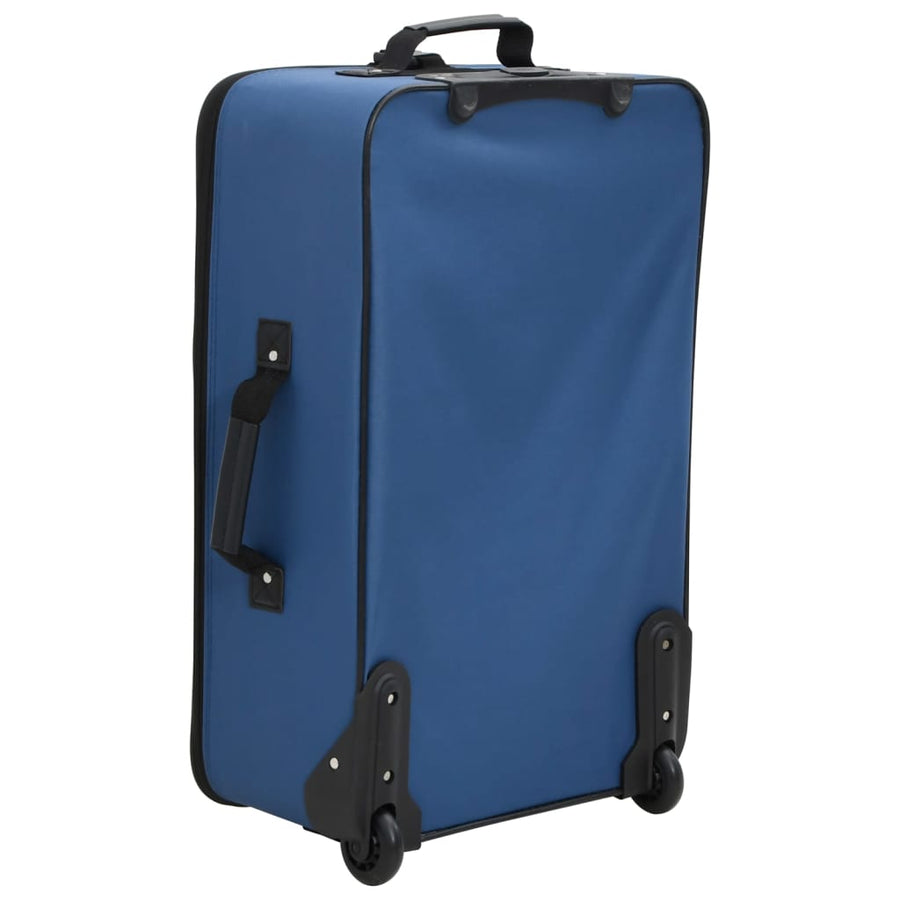5-delige Kofferset stof blauw Blauw