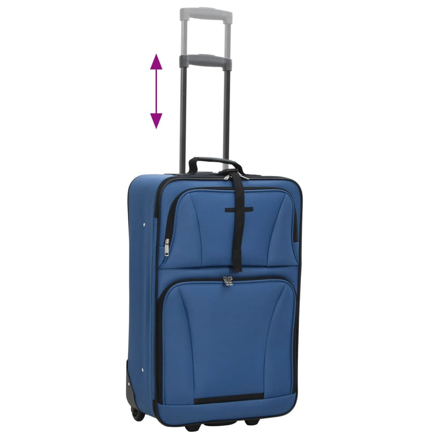 5-delige Kofferset stof blauw Blauw