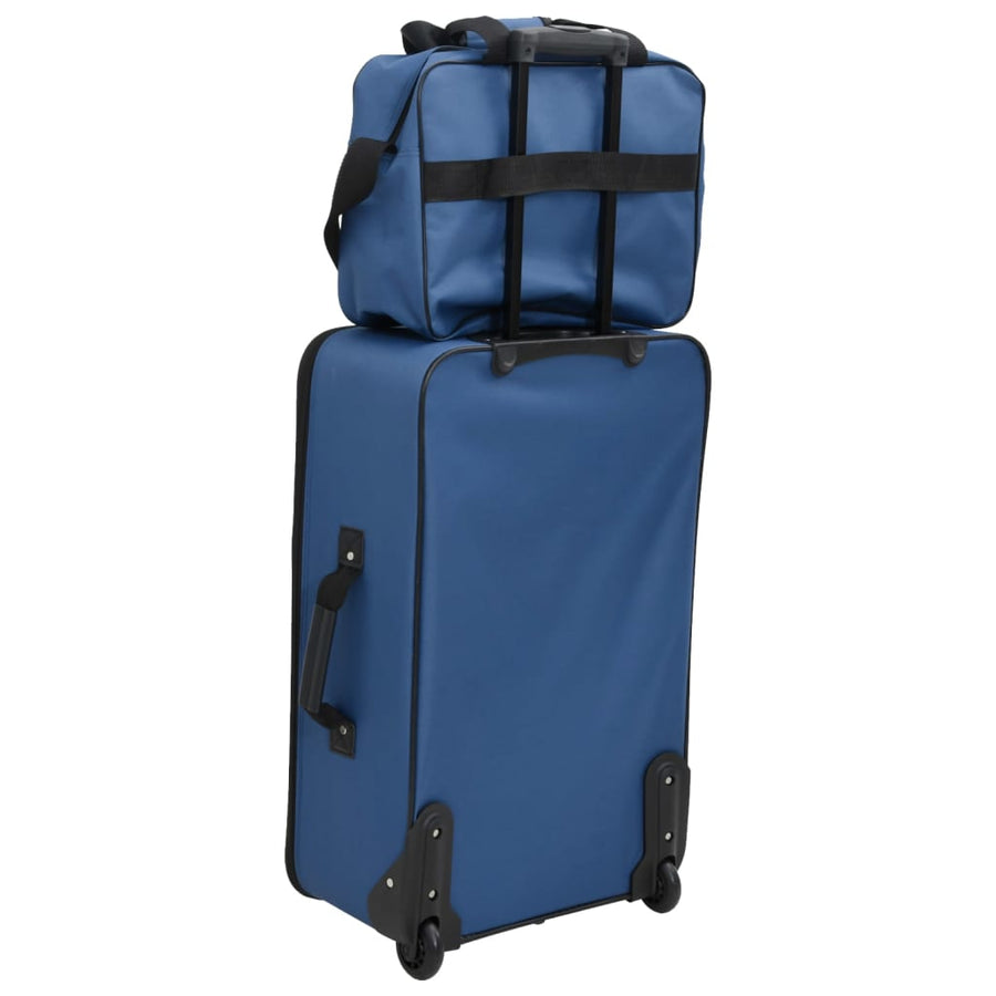 5-delige Kofferset stof blauw Blauw
