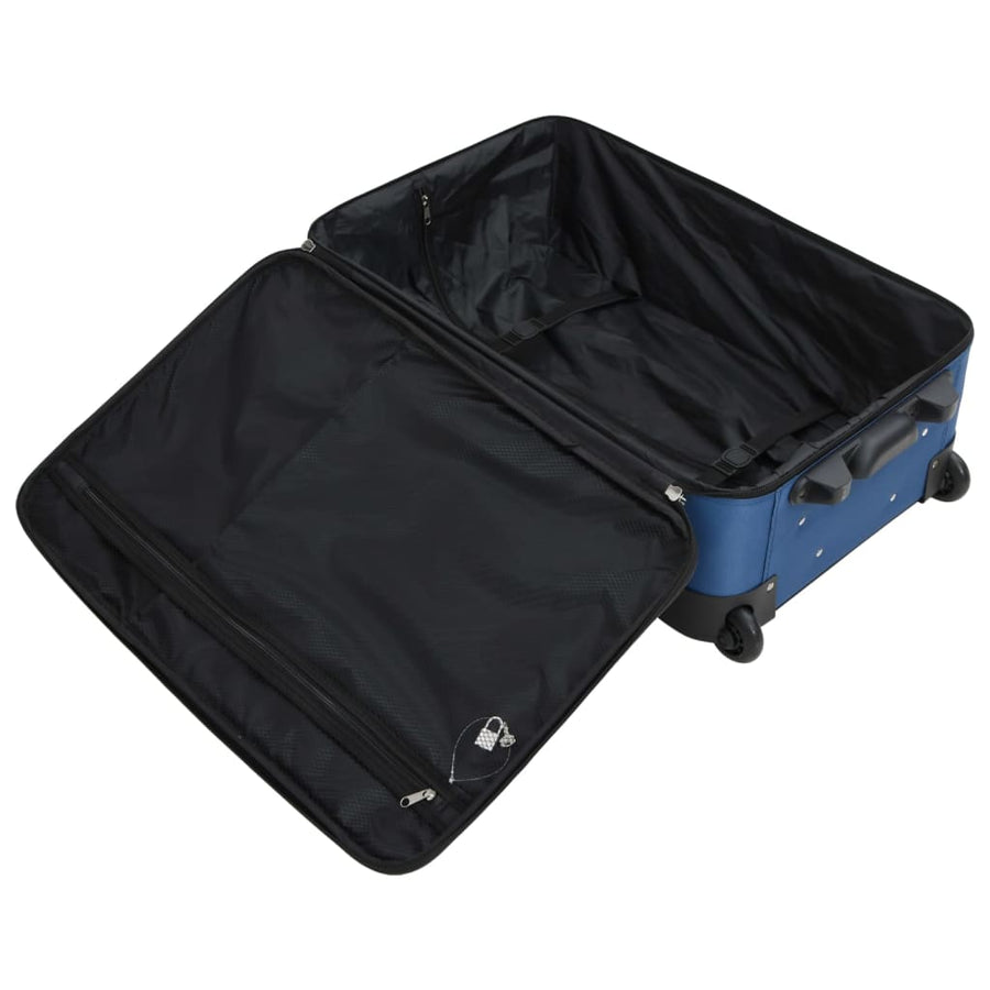 5-delige Kofferset stof blauw Blauw