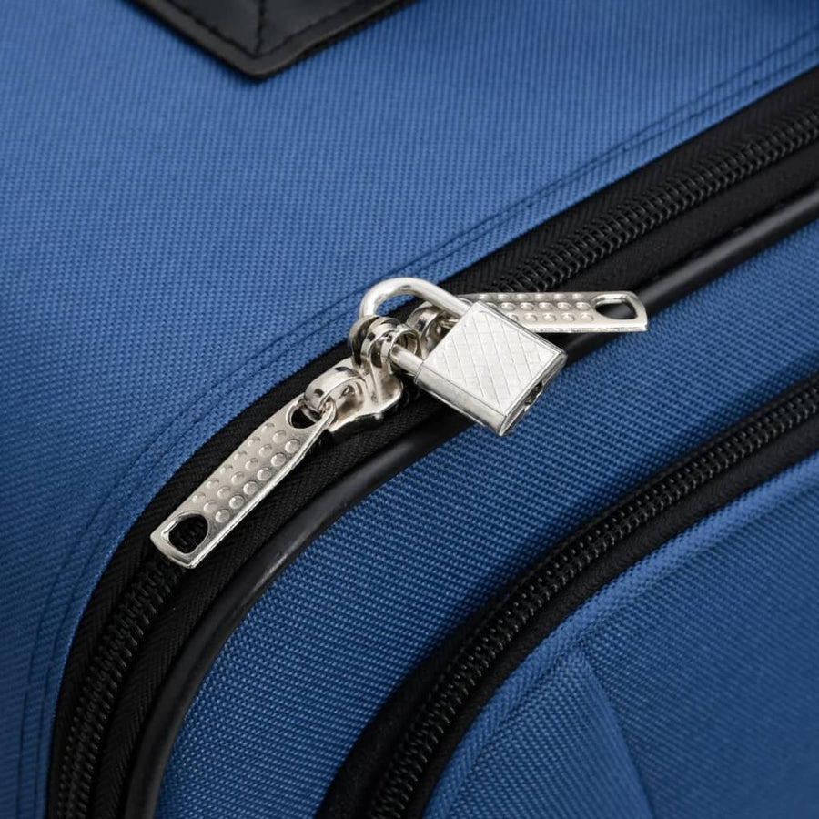 5-delige Kofferset stof blauw Blauw