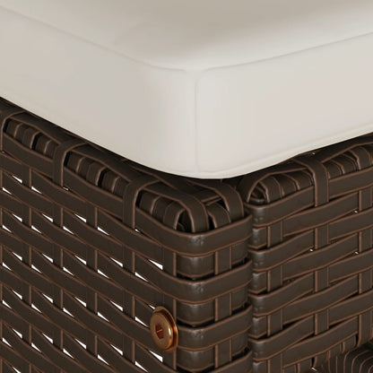 Tuinbarkrukken met kussens 4 st poly rattan bruin