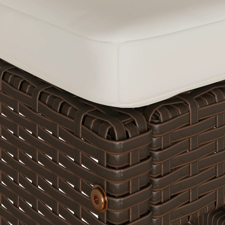 Tuinbarkrukken met kussens 4 st poly rattan bruin