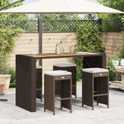 Tuinbarkrukken 4 stuks poly rattan bruin 40x40x76 cm