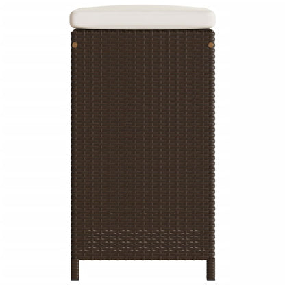 Tuinbarkrukken 6 st met kussens poly rattan bruin