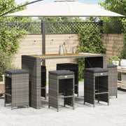 Tuinbarkruk poly rattan grijs 6 stuks 40x40x76 cm