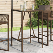 Garden Bar Table 70x70x110 cm Poly Rattan Brown