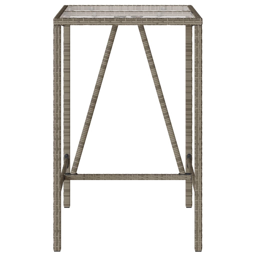 Tuinbartafel 70x70x110 cm poly rattan grijs