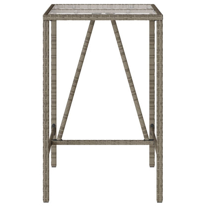 Tuinbartafel 70x70x110 cm poly rattan grijs