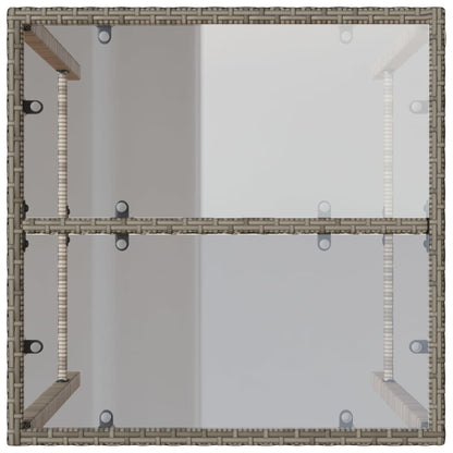 Tuinbartafel 70x70x110 cm poly rattan grijs