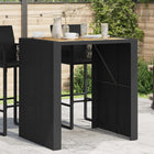 Garden bar table acacia wood top 105x80x110 cm poly rattan black