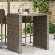 Bartafel 105x80x110 cm acaciahout poly rattan grijs
