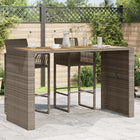 Garden Bar Table Acacia Wood Top 185x80x110 cm Poly Rattan Grey
