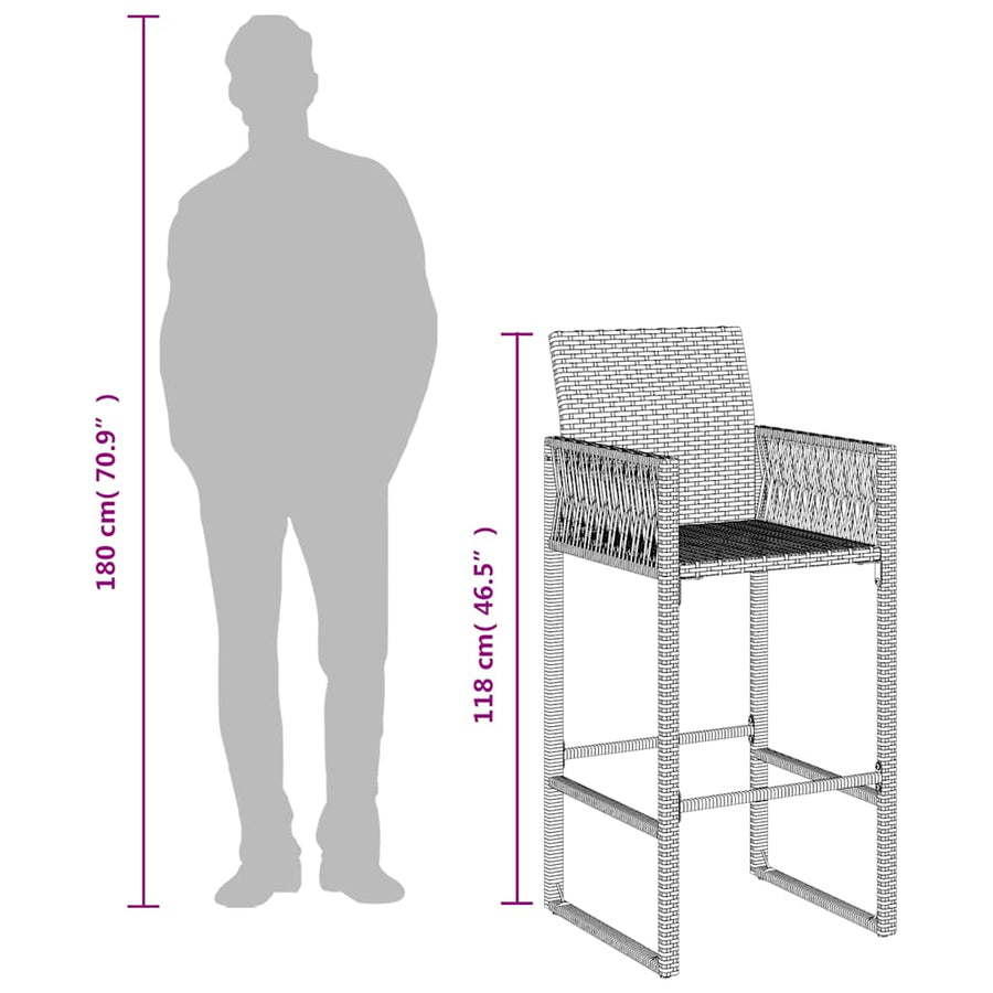 Tuinbarkrukken Poly Rattan 2