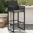 Tuinbarkrukken poly rattan zwart 2 stuks