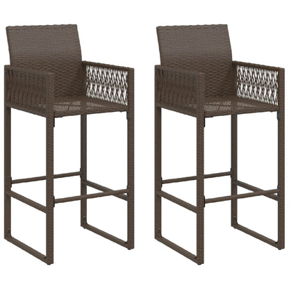 Tuinbarkrukken 2 St Poly Rattan Bruin Donkerbruin