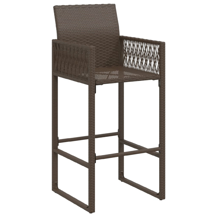 Tuinbarkrukken 2 St Poly Rattan Bruin Donkerbruin