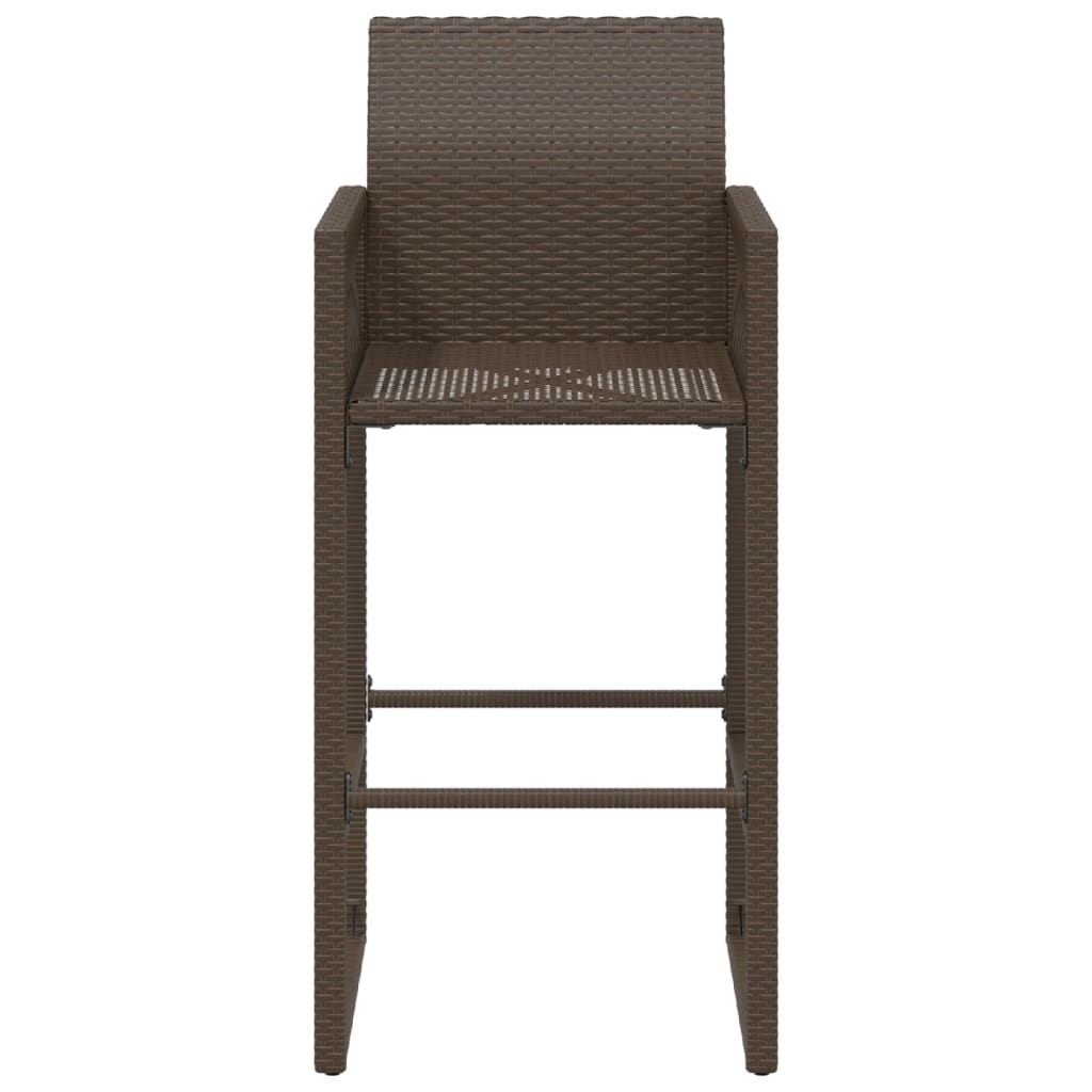 Tuinbarkrukken 2 St Poly Rattan Bruin Donkerbruin