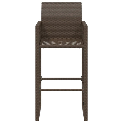 Tuinbarkrukken 2 St Poly Rattan Bruin Donkerbruin