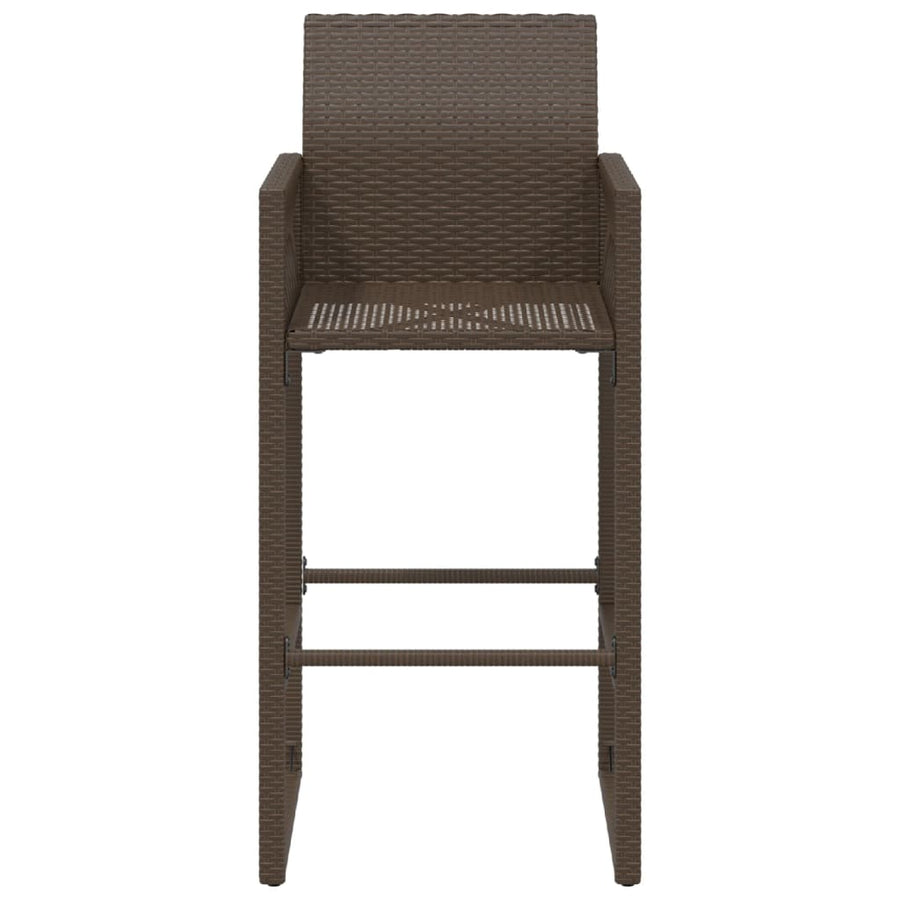 Tuinbarkrukken 2 St Poly Rattan Bruin Donkerbruin