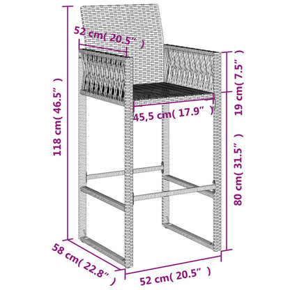 Tuinbarkrukken 2 St Poly Rattan Bruin Donkerbruin