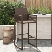 Tuinbarkrukken 2 St Poly Rattan Bruin Donkerbruin